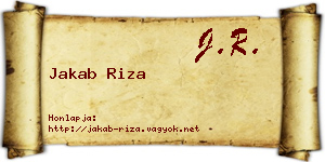 Jakab Riza névjegykártya
